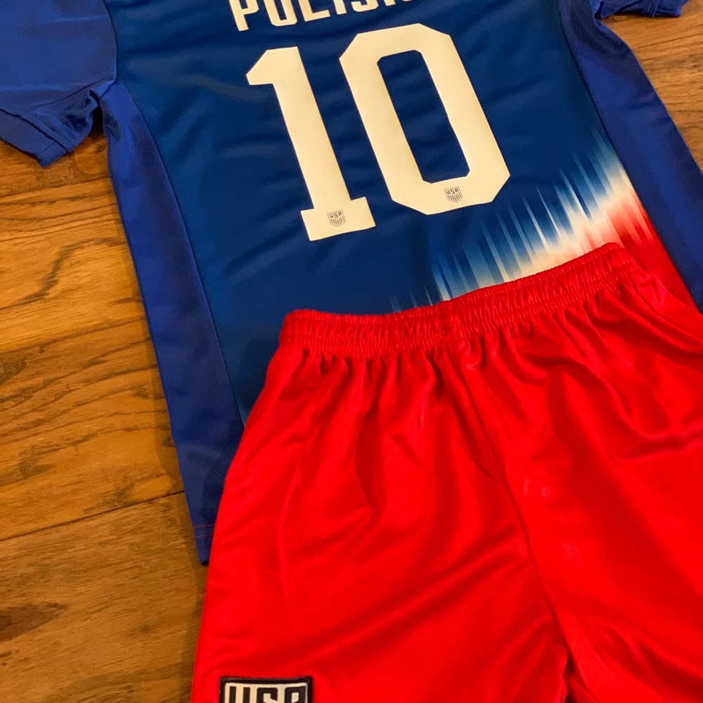 Christian Pulisic Small 6-7 Size 24 USA Kids Soccer Jersey Kit Youth Sizing